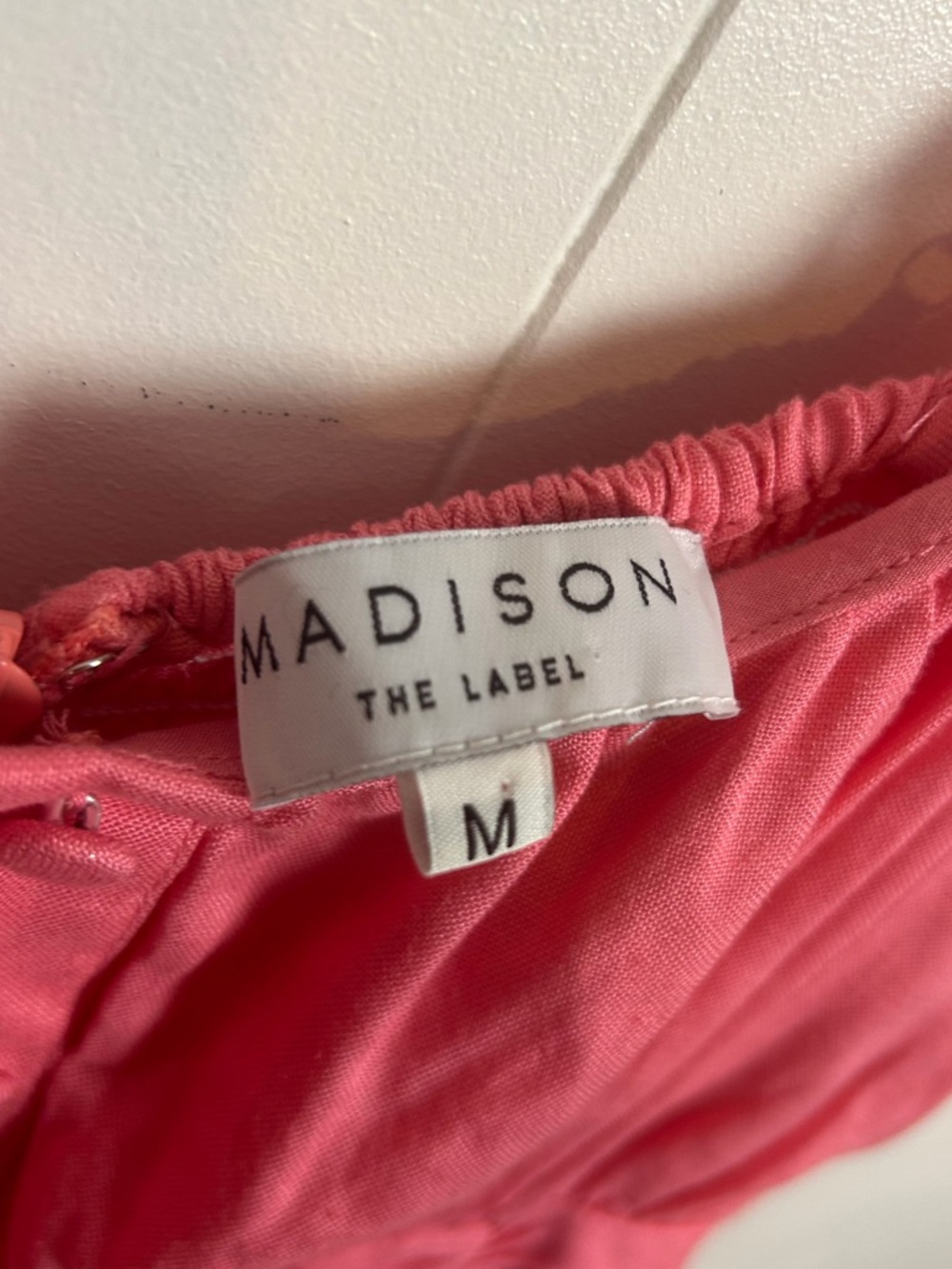 Madison The Label Linen Ruched Mini Dress Pink Strappy Bodycon Women Size Medium - Picture 7 of 11
